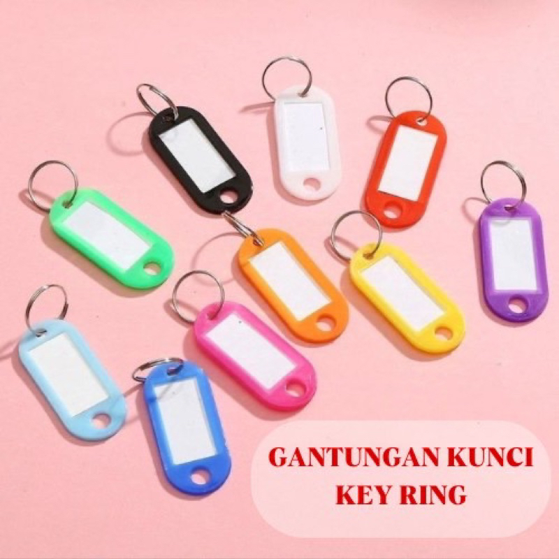 

RD Name Tag Gantungan Kunci Warna-Warni Label Nama Plastik Keychan Ring Name tag Ganci Colors