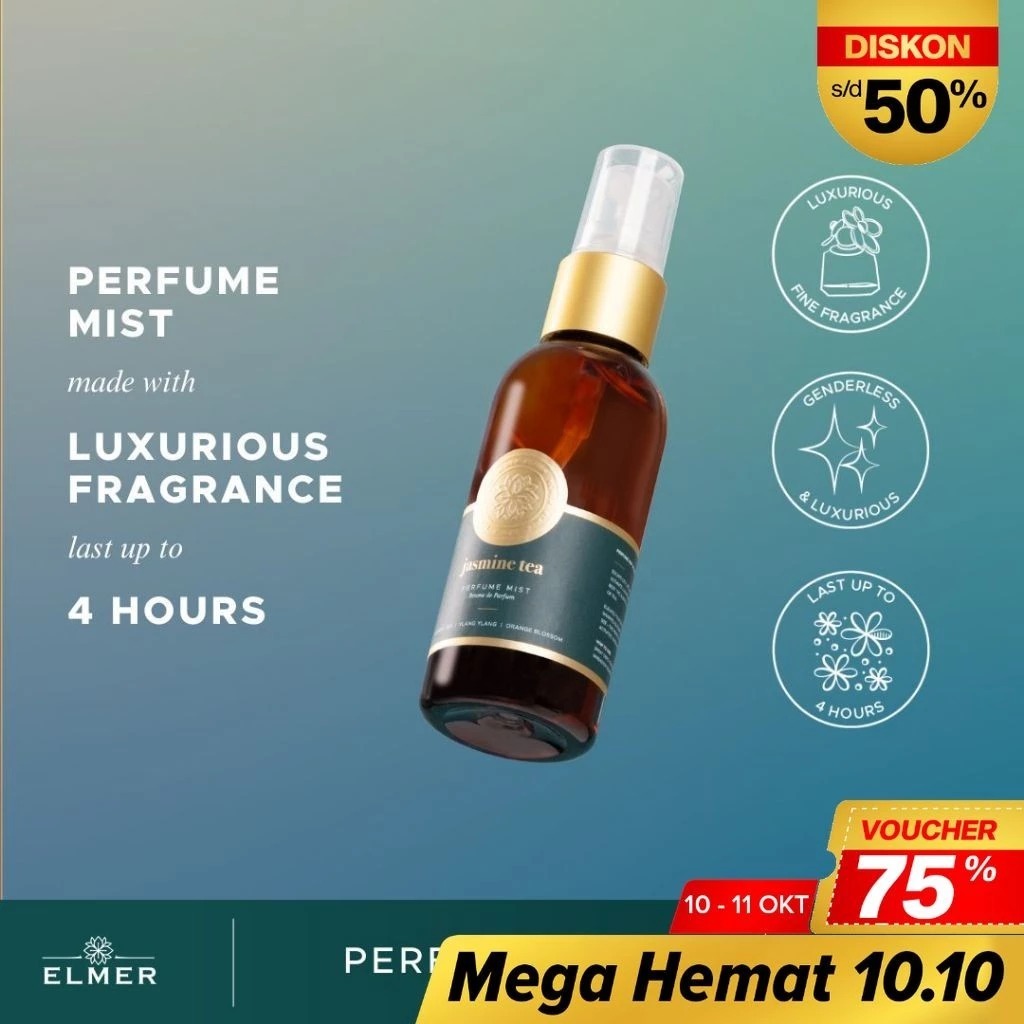 ELMER Jasmine Tea Perfume Mist 60ml Brume De Parfum With Luxurious Fragrance
