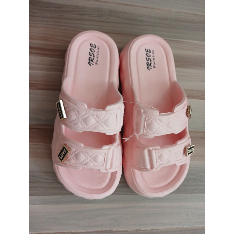 Sandal karet wanita terbaru sandal fashion tinggi 5 cm
