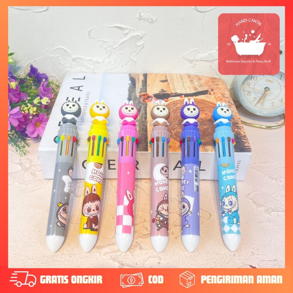 

PULPEN CETEK 10 WARNA LABUBU PC-1544 BOLPEN PENA PEN ALAT TULIS KANTOR COD TERMURAH BAGUS LUCU IMUT