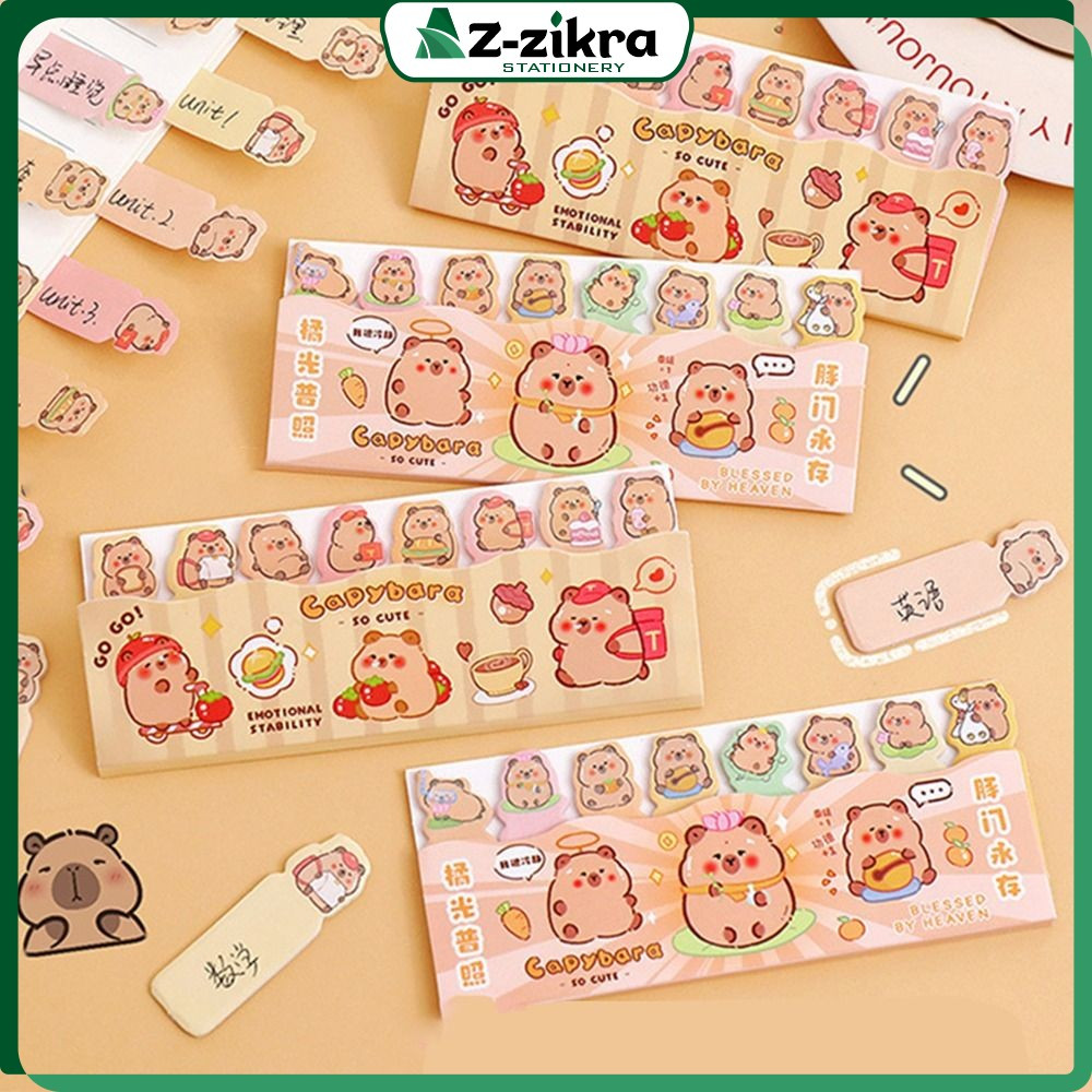 

Penanda Buku Sticky Notes Motif Capybara Lucu 8 Baris / Kertas Memo Pembatas Buku Karakter / Stick Note Stationery Az Zikra Stationery A95