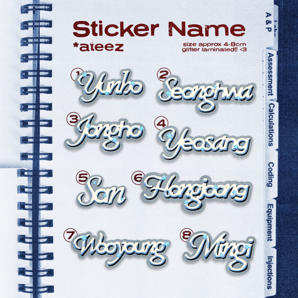 

ATEEZ Stickers Name