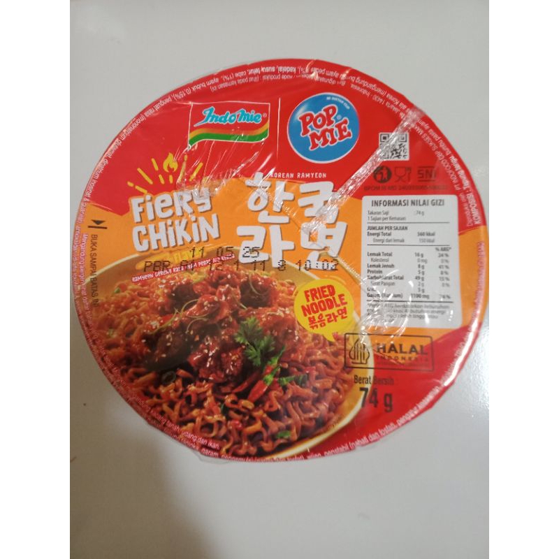 

Pop Mie Ramyeon Goreng Rasa Ayam Pedas Ala Korea 74gr