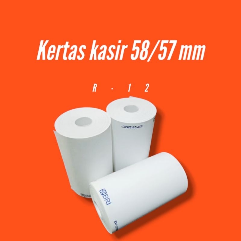 

20 PCS KERTAS KASIR THERMAL LOGO BANK BRI 57X30 MM