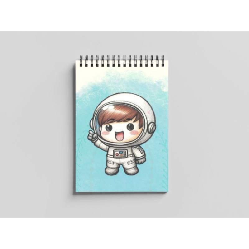 

Blocknote Spiral A6 Biru Astronot isi putih polos 50 lembar