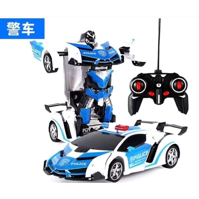 (RC POLISI) MAINAN REMOT CONTROL MOBIL JADI ROBOT POLISI