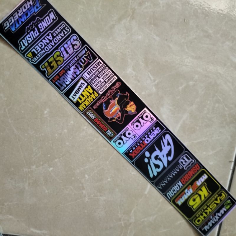 

STIKER KATA KATA ISI 17 PCS BAHAN HOLOGRAM | STIKER HOLOGRAM | STIKER PACK