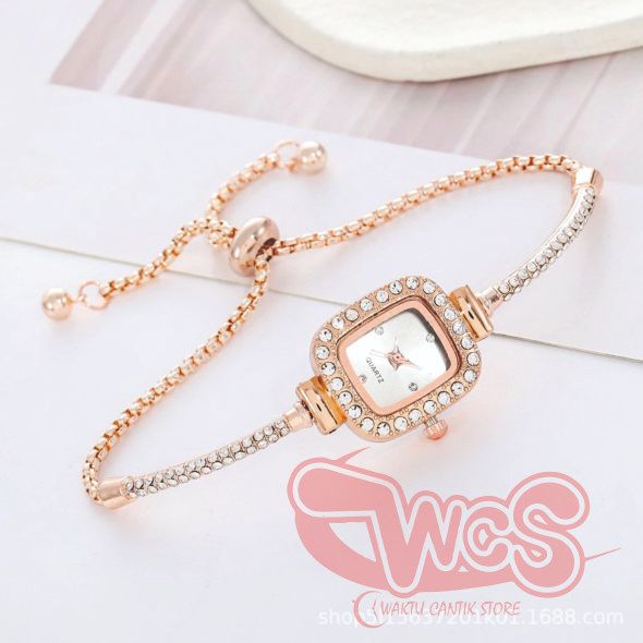 Jam Tangan Serut Wanita Oval Jam Tangan Serut Fashion