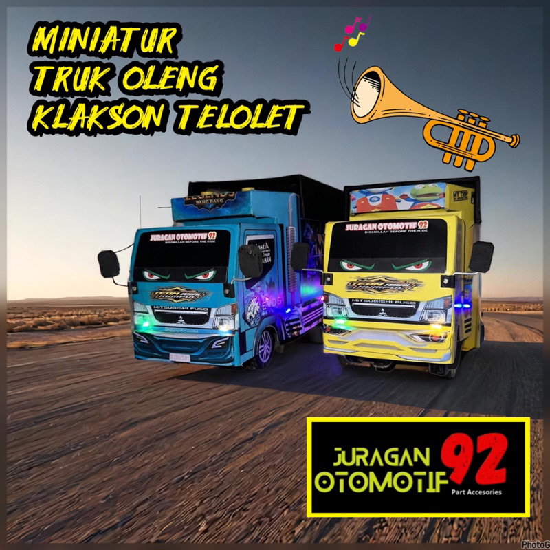 mobil mobilan truk oleng mainan truk Telolet lampu terpal variasi
