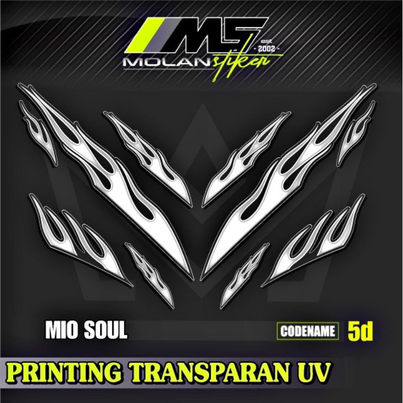 Decal Sticker Striping Variasi Transparan Uv Mio Soul Api Mio Soul Karbu 2006-2012 Mio Soul 115 Mio 