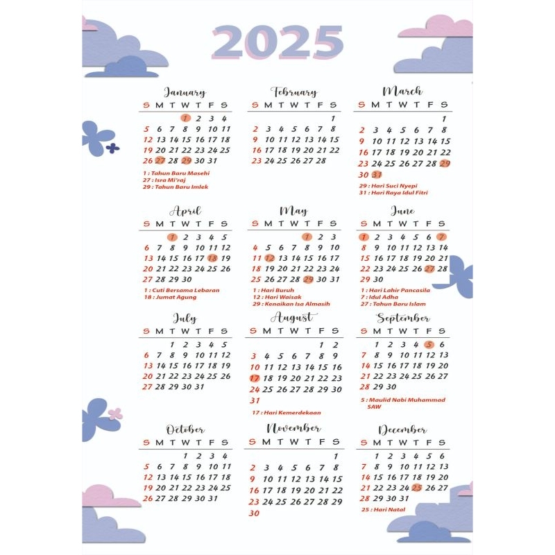 

CALENDER 2025 A6 A5 B5 BAHAN ARTPAPER TEBAL