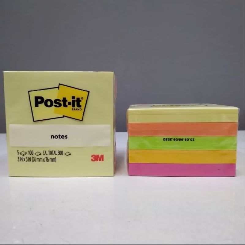 

Sticky Note Post it 3M 654 5ASST 5 Pad (500 Lembar)