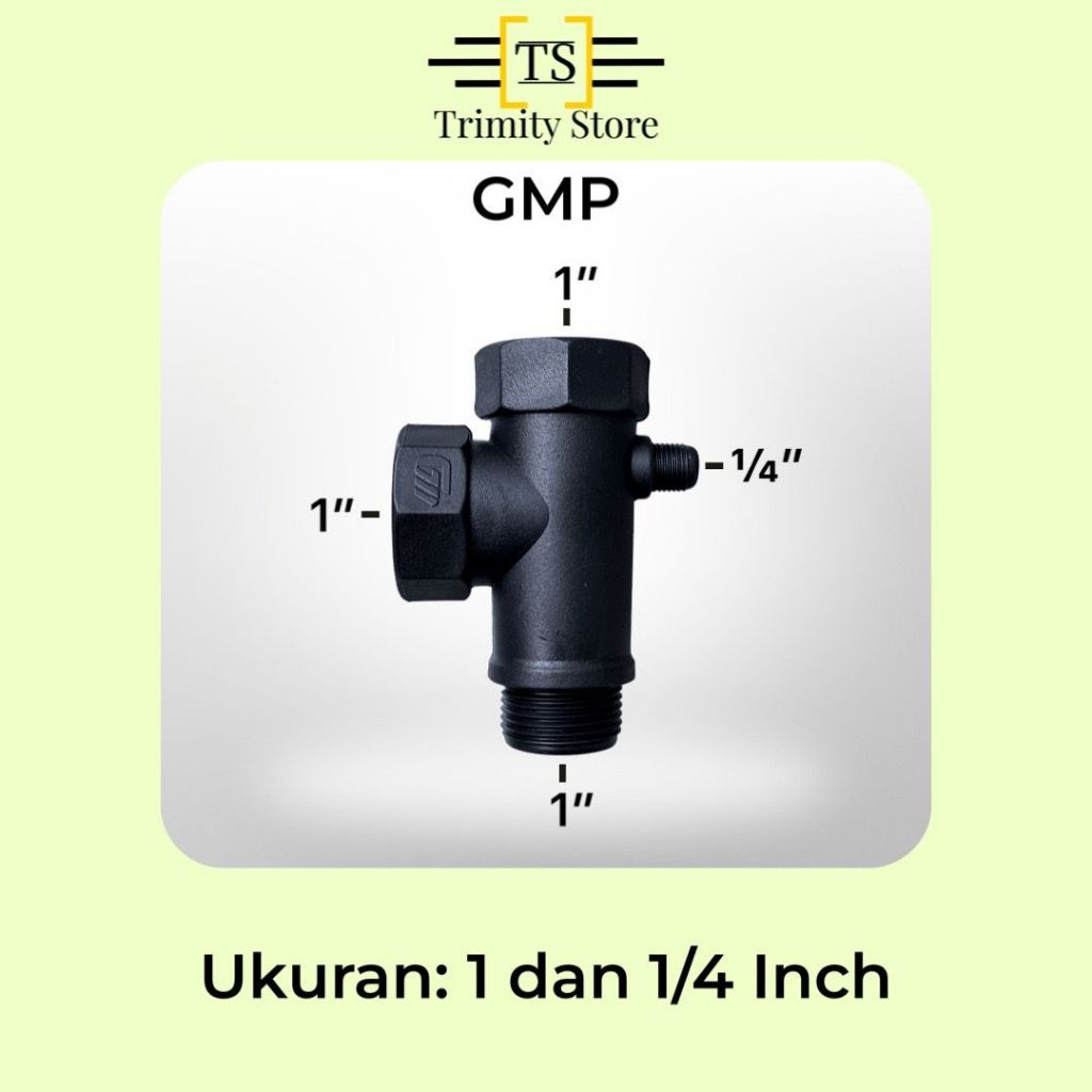 GMP Tee / T Pompa PVC Hitam Untuk Sambungan Otomatis Pompa Air