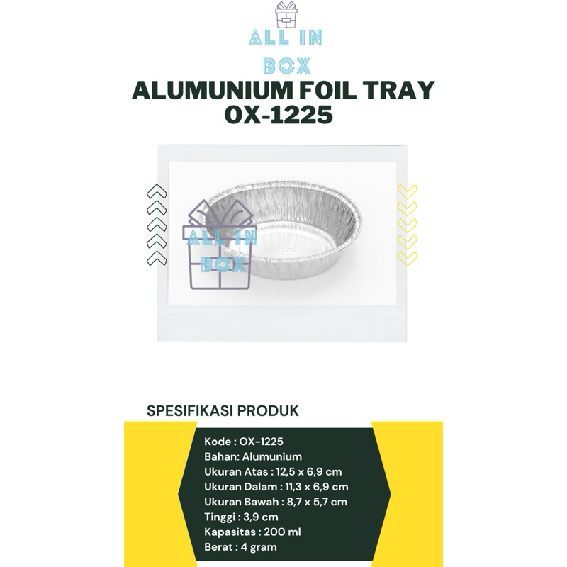 ALUMINIUM FOIL TRAY CUP OX-1225 + TUTUP / Wadah Alumunium Foil Cup Bestfresh OX-1225 / Alutray 200ml