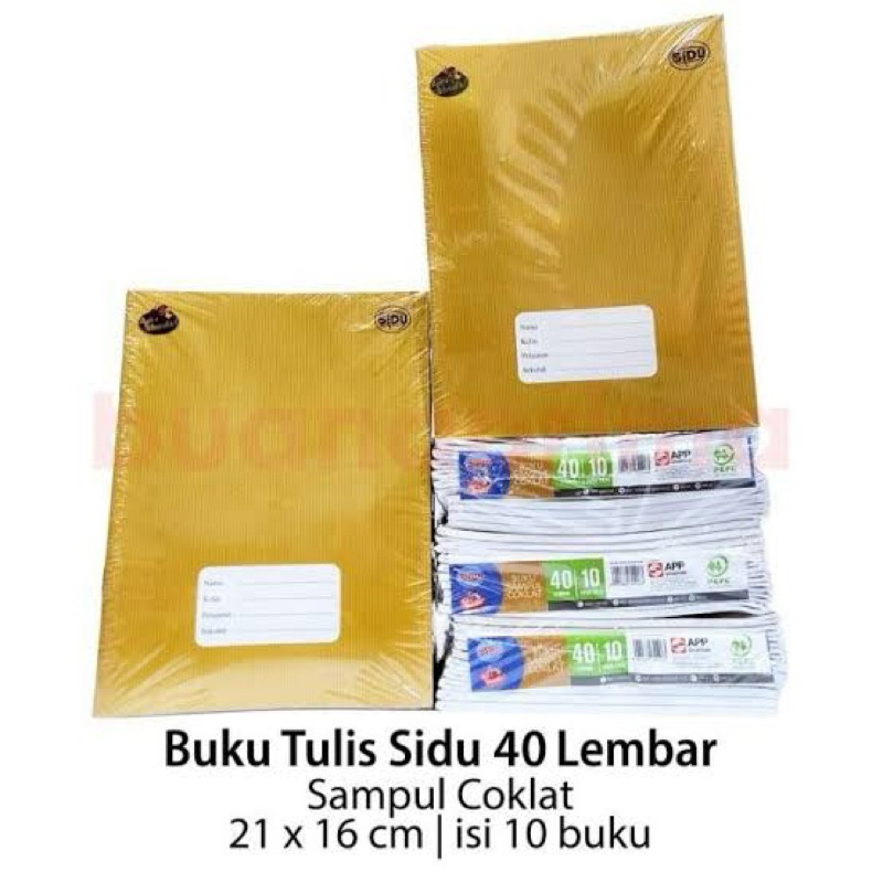 

BUKU TULIS SIDU 40 LEMBAR ( ISI 10 PCS )