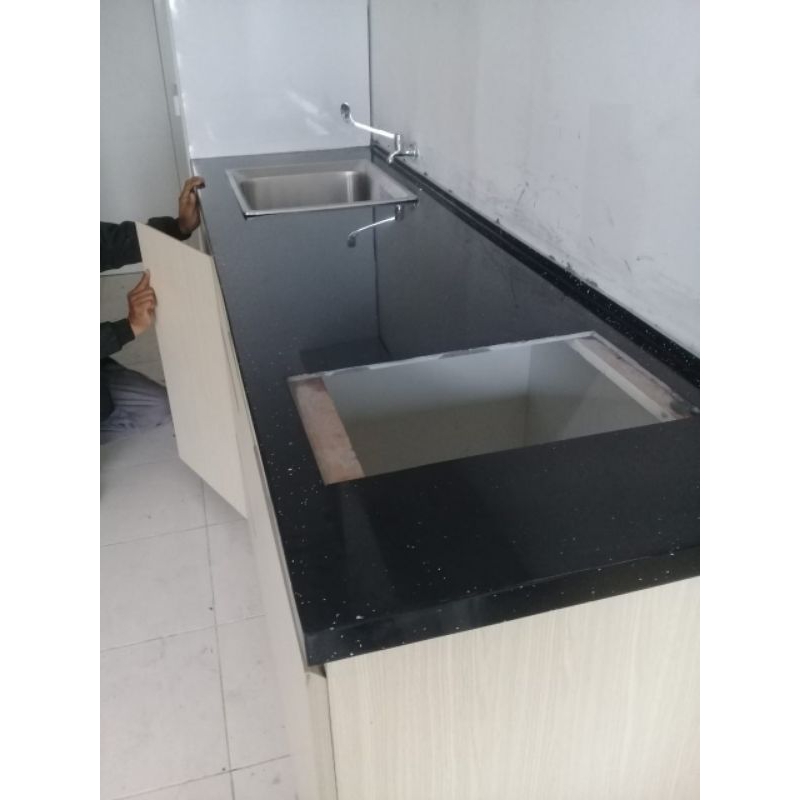 TOP TABLE SOLID SURFACE MEJA KOMPOR DAPUR BACKPLASH BACKDROP DINDING