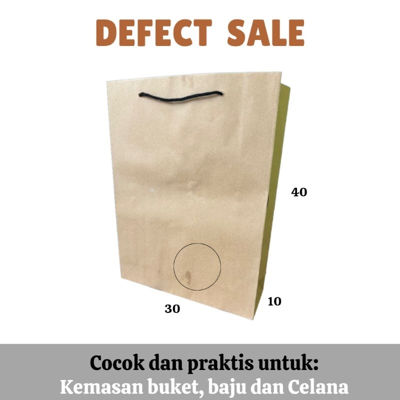 

Goodie Bag BS/Defect Sale, tas kertas coklat, tas kertas murah, P30 L10 T40