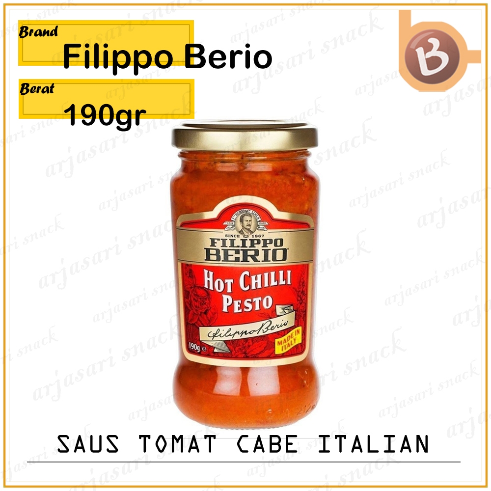 

Filippo Berio Hot Chilli Pesto Saus Tomat Cabe 190gr