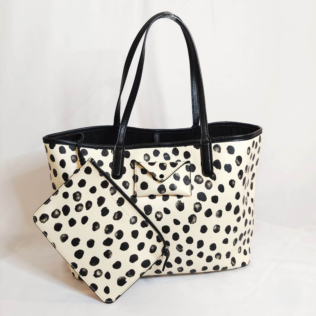 Marc By Marc Jacobs Metropolitate Spotted PVC Tote Bag With Mini Pouch Preloved Tas Selempang