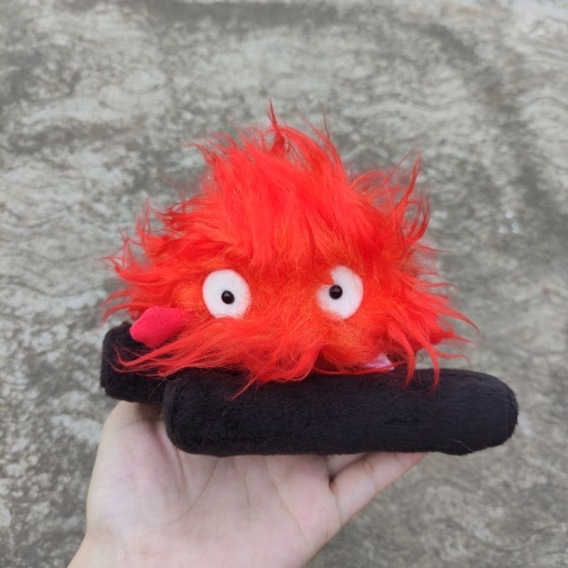 Boneka Studio Ghibli Original Calcifer Merah 13-15 cm Boneka Api Lucu