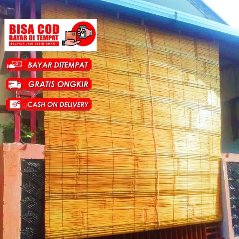 tirai bambu vernis & pelitur krey gulung