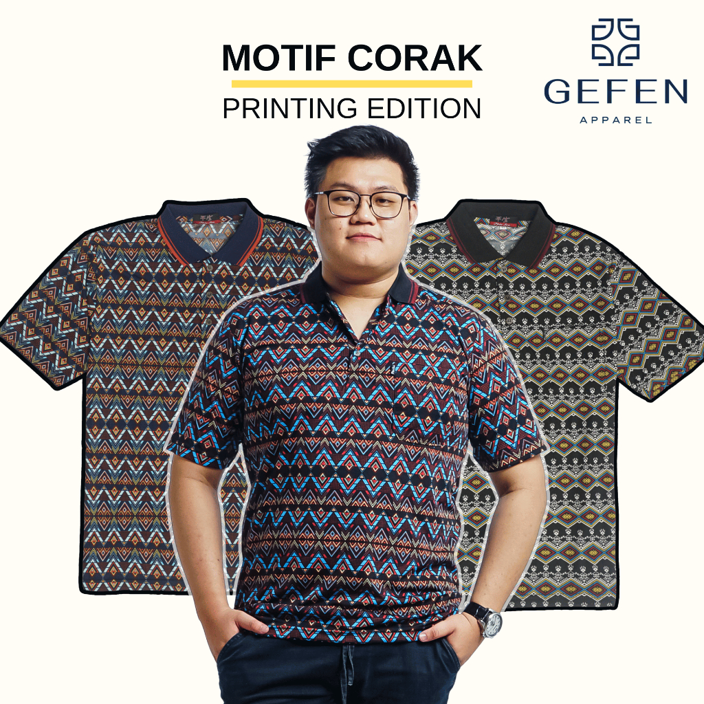 Gefo - KAOS BATIK PRIA KAOS KERAH PRIA DEWASA KAOS BAPAK BAPAK BERKERAH