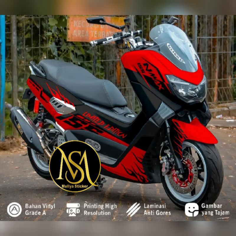 stiker decal nmax old full body variasi grafis api merah