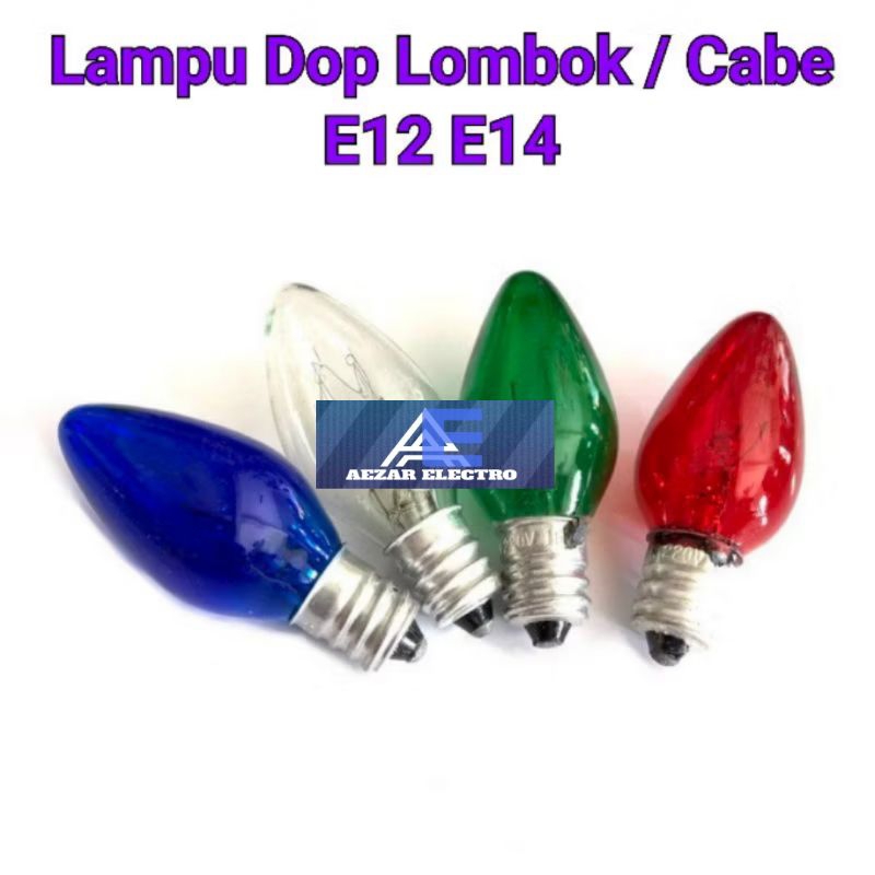 Lampu Dop Cabe Lombok E12 E14 / Lampu Tidur E12 E14 Cabe Lombok Warna