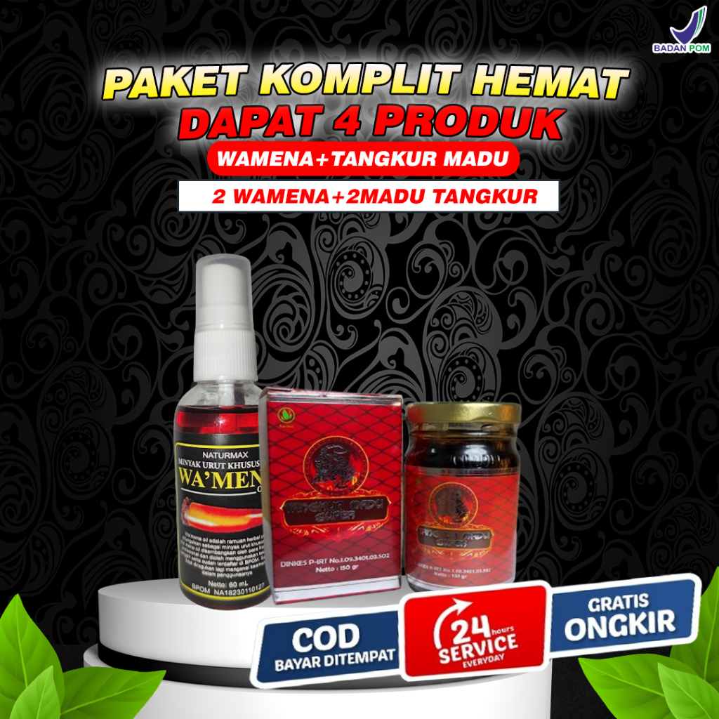 

SPESIAL PROMO 2 BOTOL MINYAK WAMENA+2 BOTOL MADU TANGKUR