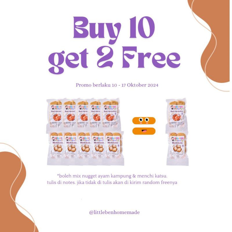 

BUY 10 GET 2 FREE (NUGGET AYAM KAMPUNG & MENCHI KATSU)