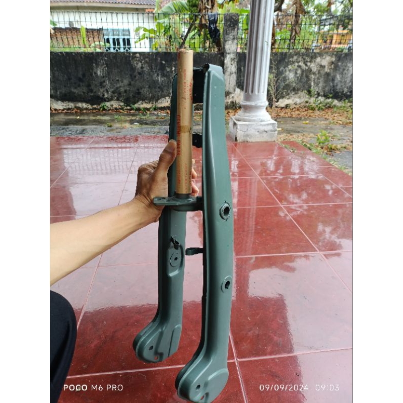 fork shock depan honda c100 c102 unyil original nos japan warna hijau
