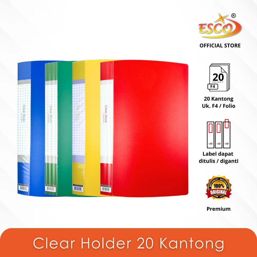 

ESCO Map File / Document Keeper / Display Book / Clear Holder F4 20 Pocket ES-8020