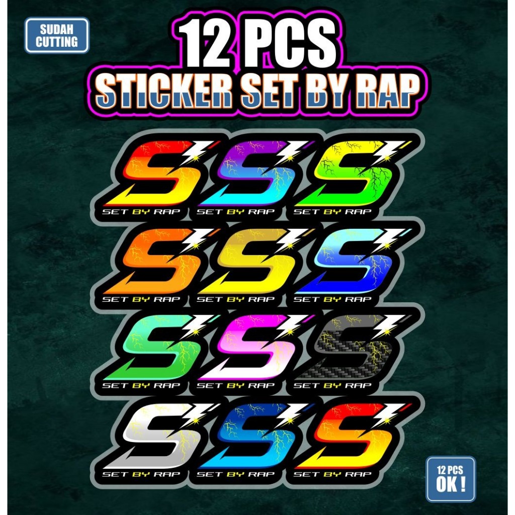 

Stiker paket SET BY RAP isi 12 pcs sudah cutting murah terlaris keren mantullll