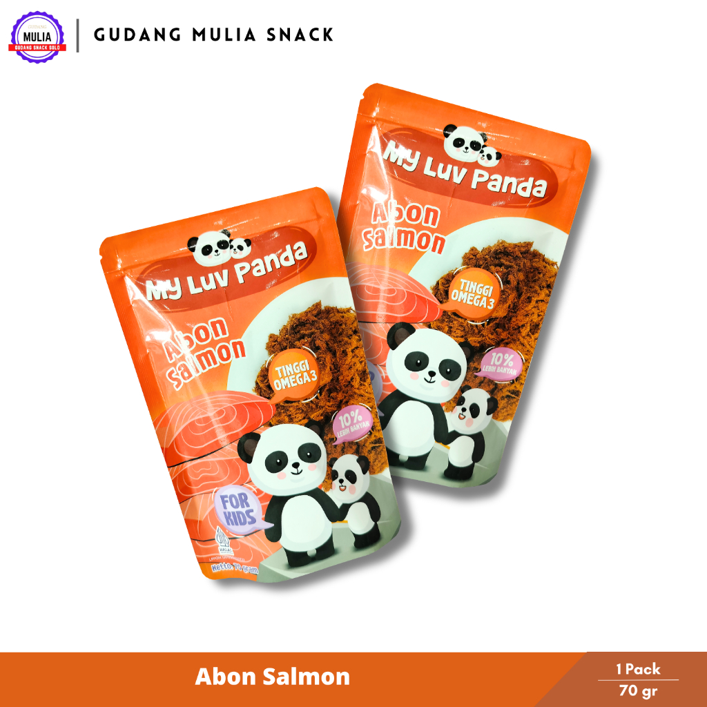 

MY LUV PANDA Abon Salmon 70 Gram | Abon Ikan Tinggi Omega 3 For Kids