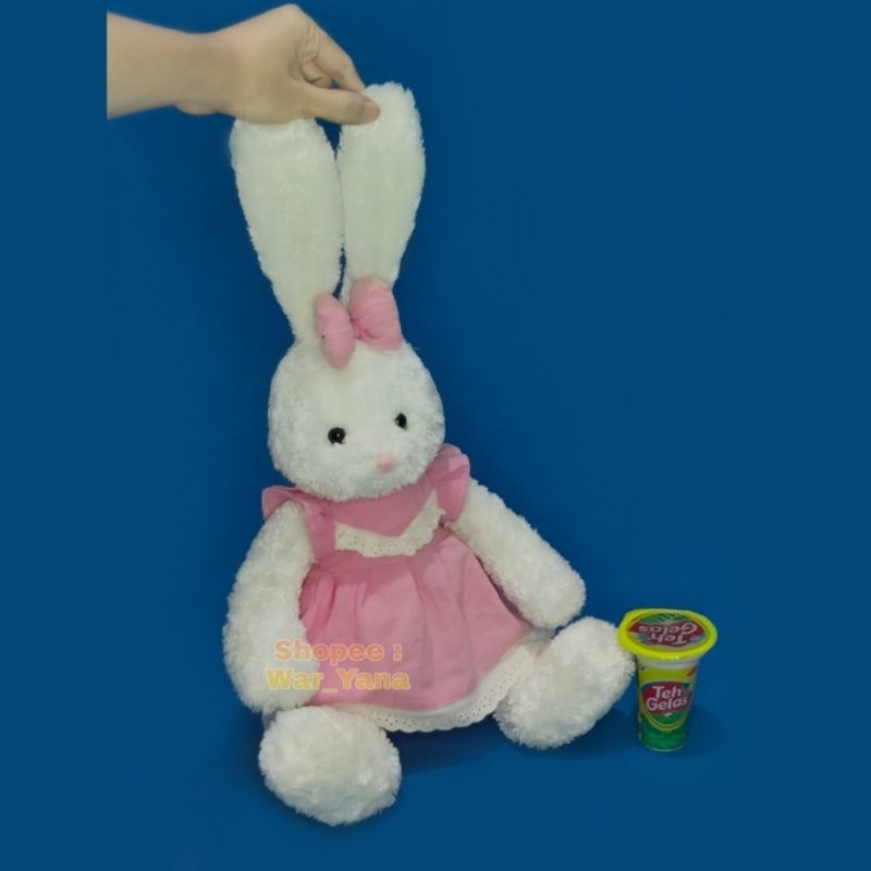 Boneka Kelinci Dress Cantik Import Original Korea Teddy Bear Beriang Rabbit Tedi PL Preloved Second 