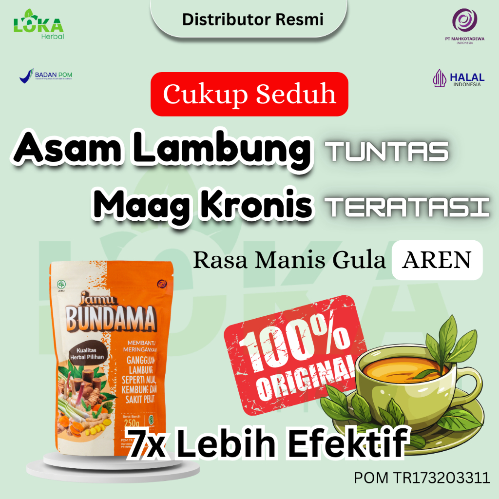

BUNDAMA - Serbuk Herbal Obat Asam Lambung Obat Gerd Bahan Alami Efektif & Aman Produk Original 100%