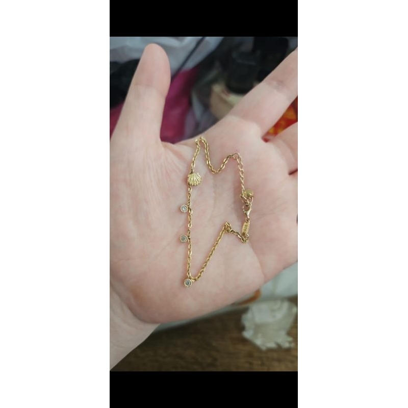 Gelang tangan rantai batu mata putih emas asli 375 big size besar jumbo 20cm 20 cm