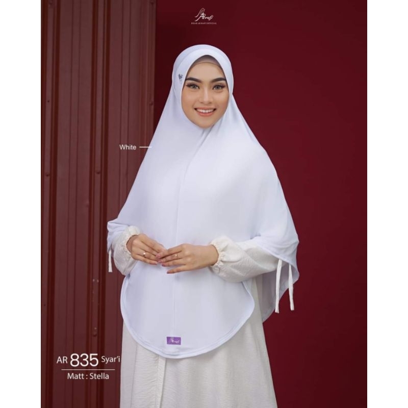 Hijab Bergo Putih Jumbo AR 835 Syar'i by Arrafi ORI
