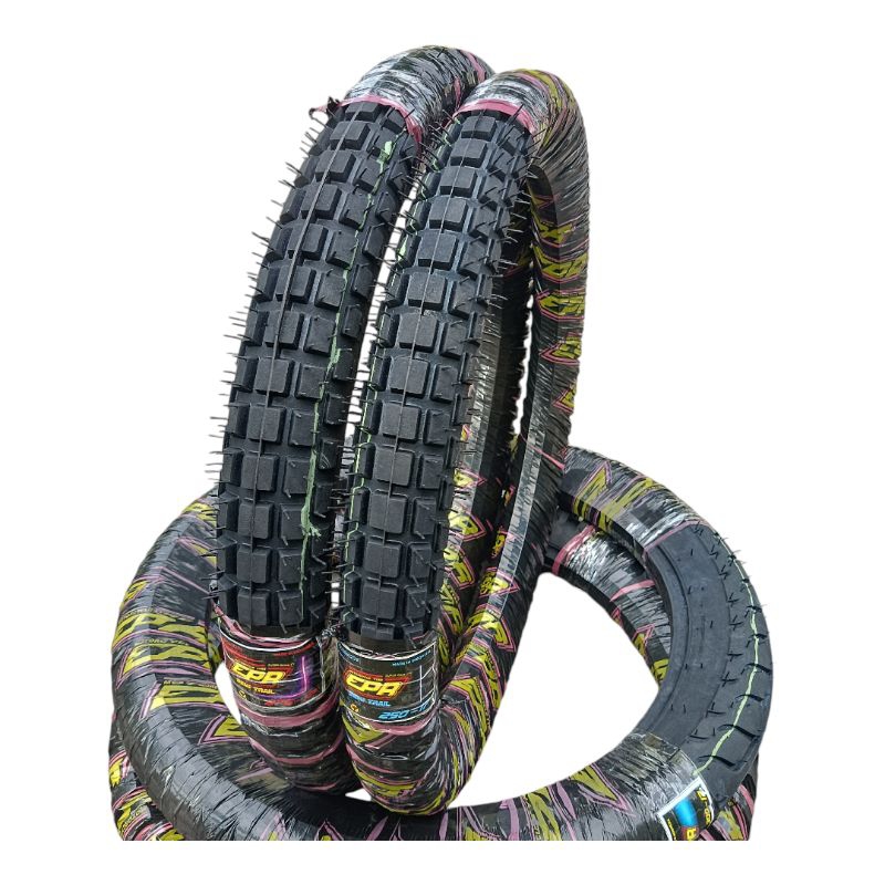 Sepasang Ban Semi Trail ukuran 250 & 275 ring 17 Motor SUPRA JUPITER REVO SMASH SHOGUN