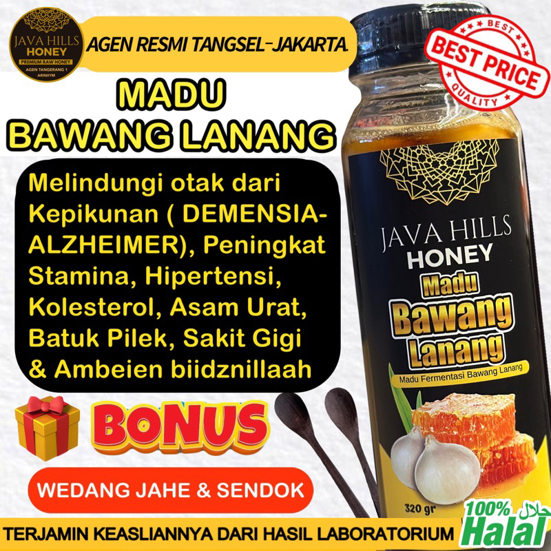 

MADU BAWANG LANANG TUNGGAL JAVAHILLS 300gr BLACK GARLIC sakit gigi hipertensi asam urat kolesterol pikun demensia alzheimer | java hills honey madu murni