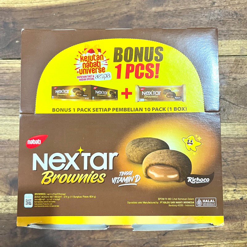 

Nabati Nextar Brownies (374g) isi (11pcs @34g)