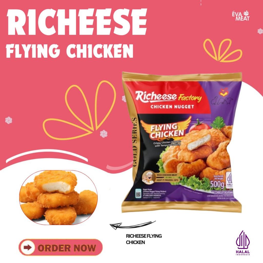 

Richeese Factory Chicken Nugget 500 gr - Flying Chicken Nugget - Nugget Chicken Tempura - Richeese Factory Chicken Nugget - Frozen Food