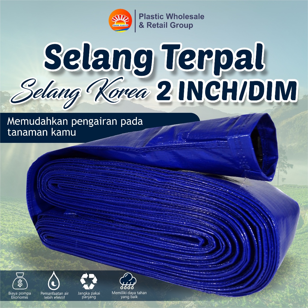 Selang Terpal Korea Plastik 2 Dim/ 2 Inch  11 Cm Berbagai Ukuran