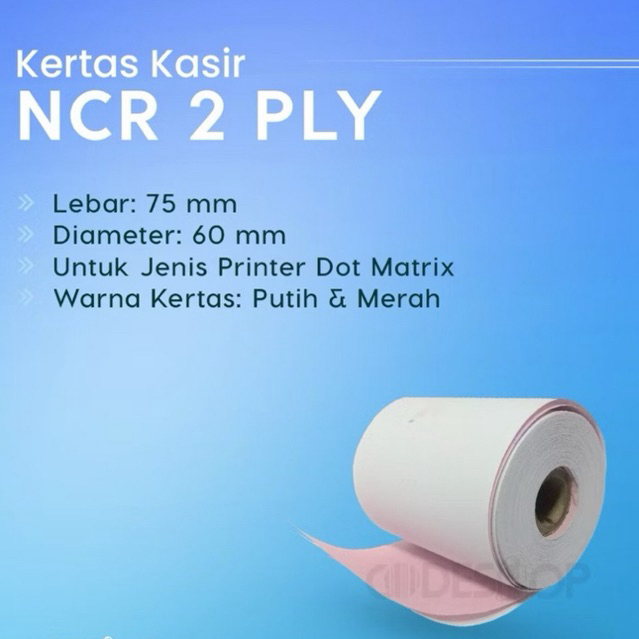 

Kertas Kasir 75X60 2 PLY Rangkap 2 Untuk Printer Epson TMU220