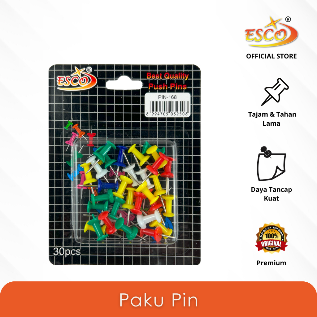 

ESCO Paku Pin / Pin Mading / Jarum Tekan / Push Pin PIN-168
