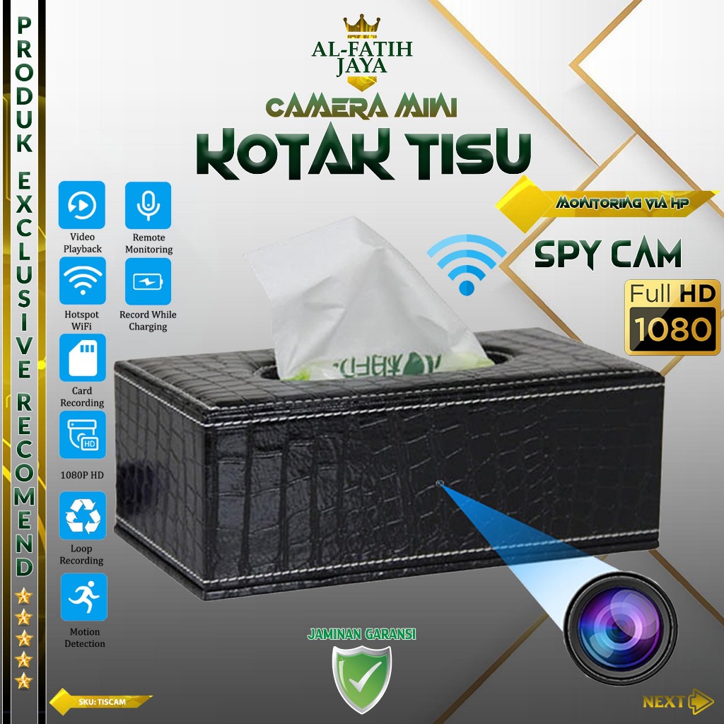 Kamera Sistem Keamanan CCTV Wifi Spy Cam Camera Box Kotak Tempat Tisu Pengawas Keamanan  Mata Mata R