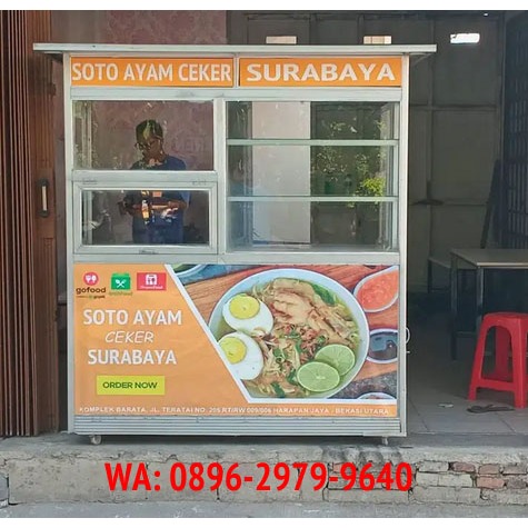 Gerobak Alumunium Murah Cocok Untuk Jualan Soto, Bakso, Gorengan Dll