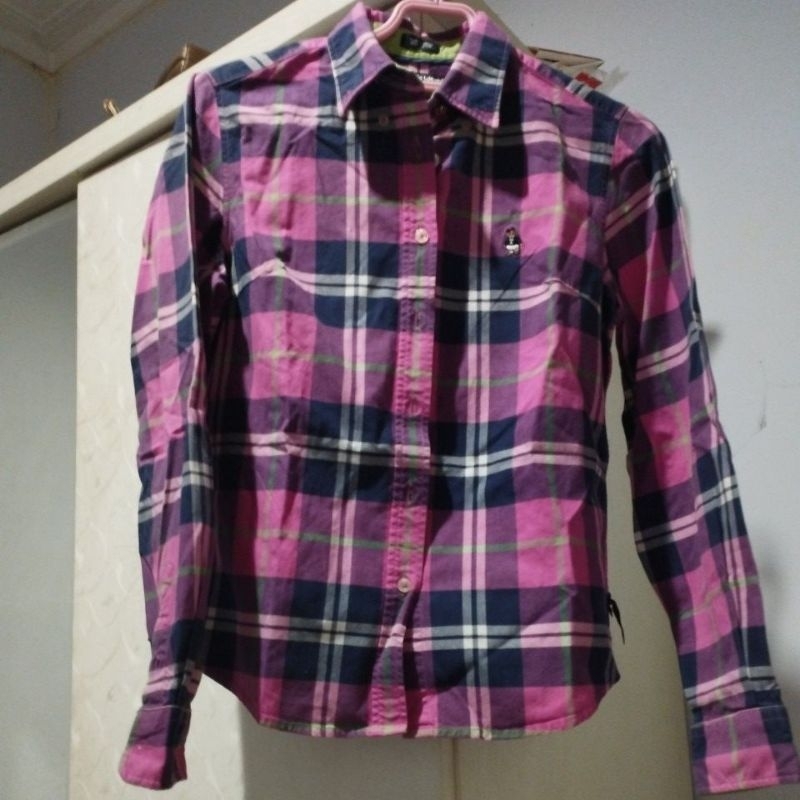 preloved branded teenie weenie kemeja kotak pink cantik original