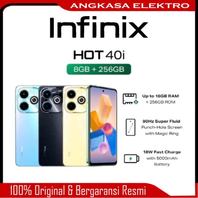 HP INFINIX Hot 40i Ram 8+256GB - Garansi Resmi 1 Tahun