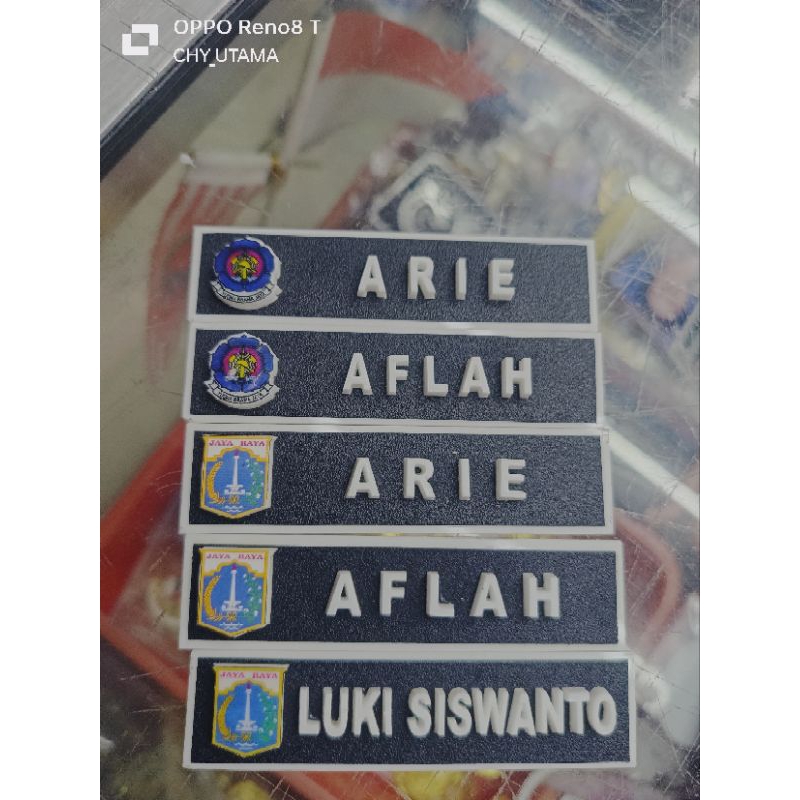 

Sale NAME TAG / NAMA DADA / NAME TAG TIMBUL PAKE LOGO